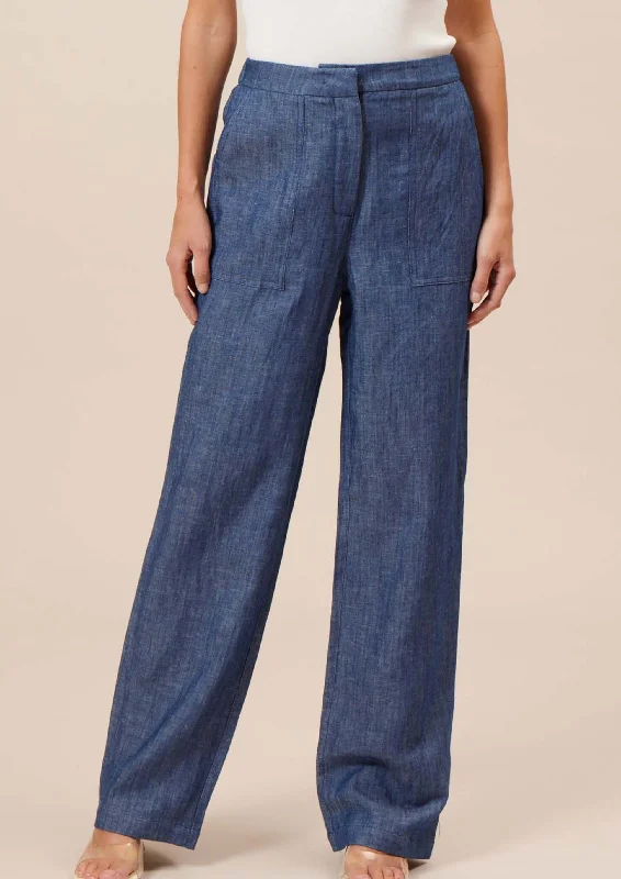 linen pocket pant Casual Plaid Pants