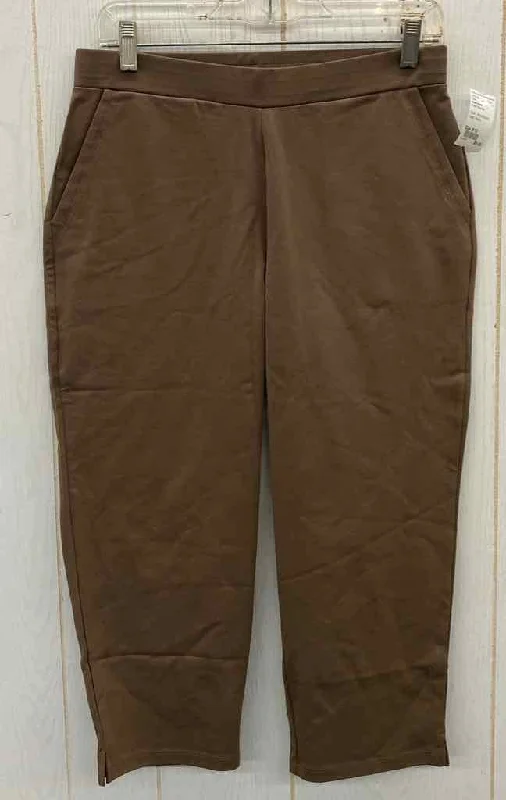 Susan Graver Brown Womens Size 8/10 Pants Classic Flared Pants