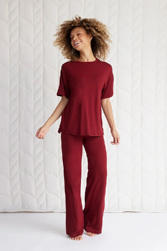 Oversized Tee + Pajama Pant Trendy Tapered Pants