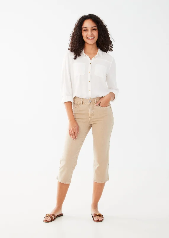 FDJ French Dressing Olivia Slim Capri Pant 2110511-SDO Sand Dollar Classic Straight-Leg Pants