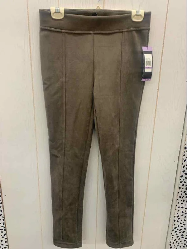 Andrew Marc Taupe Womens Size 2/4 Pants Relaxed High-Waist Trousers