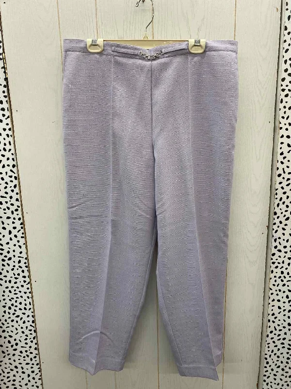 Alfred Dunner Purple Womens Size 18 Pants Cozy Full-Length Pants