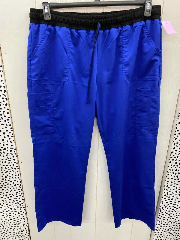 Scrub Star Blue Womens Size XL Scrub Pants Fashionable Button-Up Pants