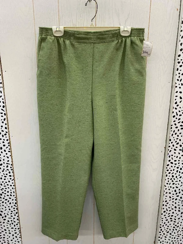 Alfred Dunner Green Womens Size 16 Pants Comfortable Denim Pants