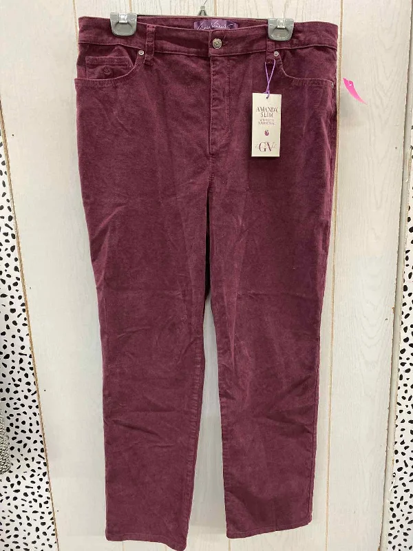 Gloria Vanderbilt Burgundy Womens Size 16 Pants Comfortable Wide-Leg Pants