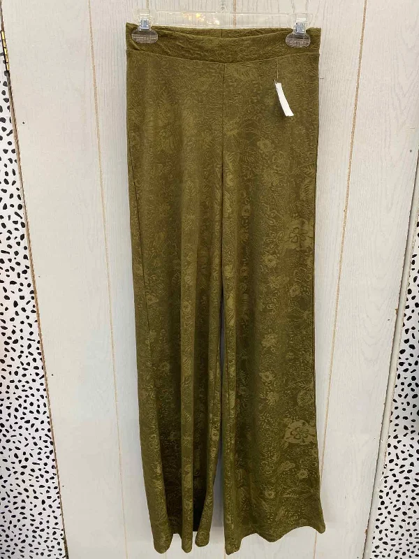 ZARA Olive Womens Size 4 Pants Chic Faux Leather Pants