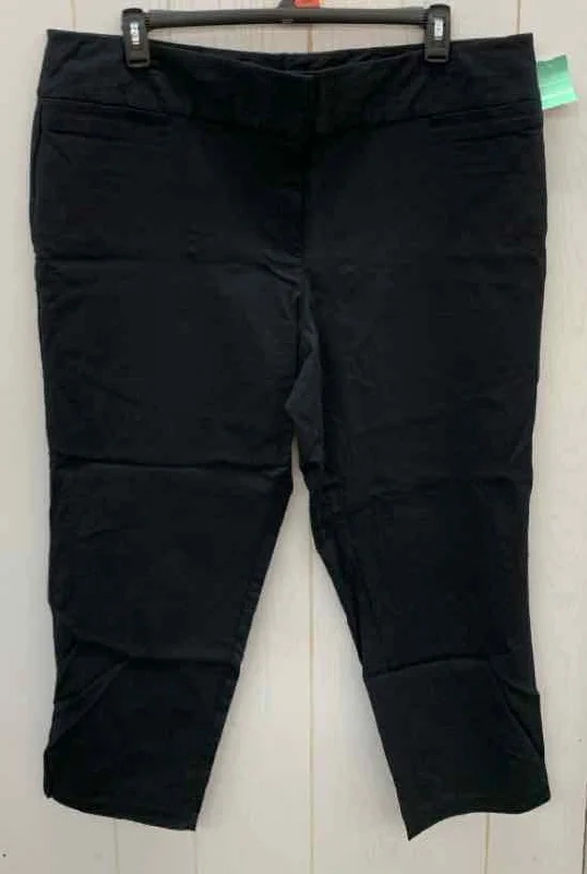 Black Womens Size 24W Pants Classic Bootcut Trousers