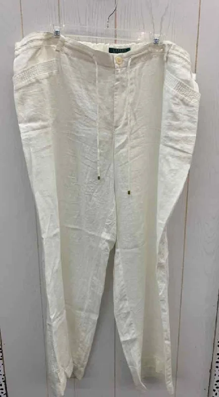 Ralph Lauren Cream Womens Size 22W Pants Chic Capri Pants