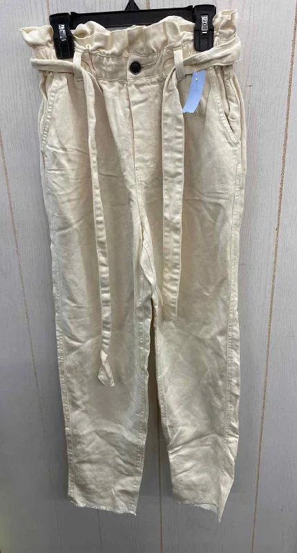 AERIE Cream Womens Size 0/1 Pants High-Waist Jogger Pants