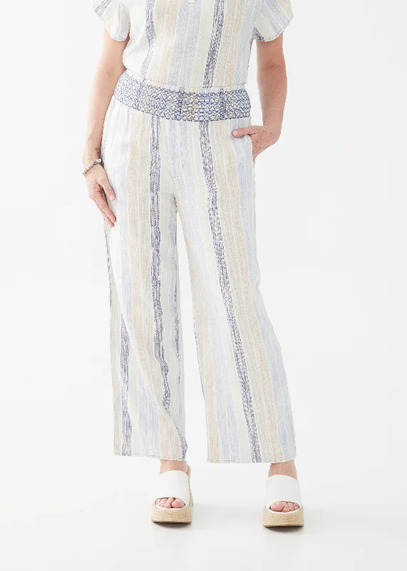 FDJ Woven Pull-On Stripe Pant 2651983 Space Dye Stripe Warm Wool Trousers