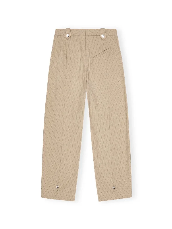 Melange Stripe Suiting Pants / Caribou Slim Fit Casual Pants