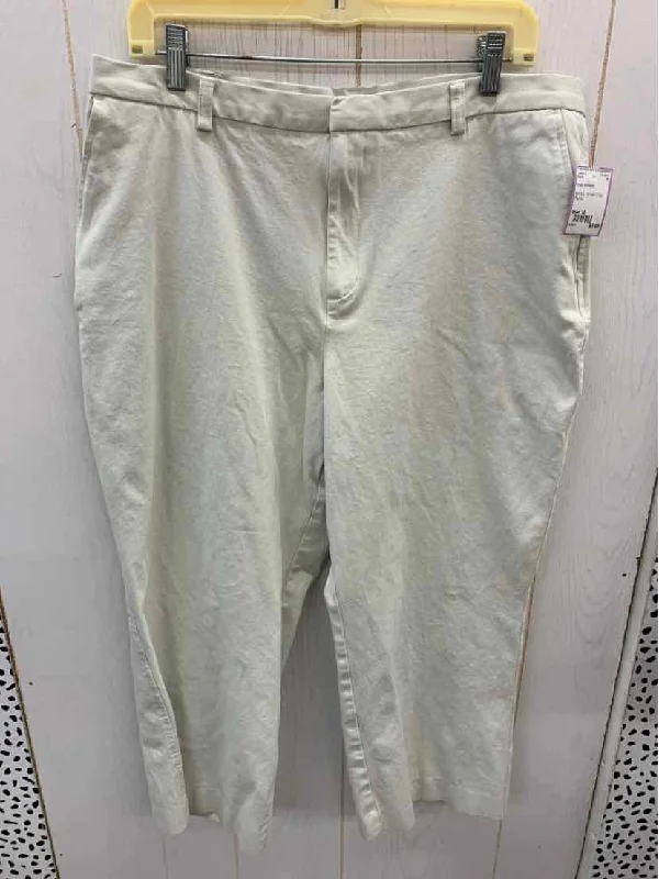 Khaki Womens Size 16 Pants Comfy Zip-Up Pants