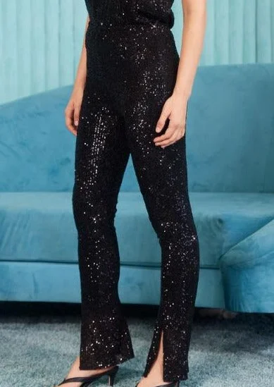 sequin slit flare pant Cozy Full-Length Pants