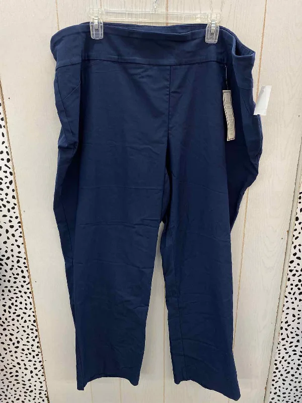 Charter Club Blue Womens Size 24W Pants Fashionable Button-Up Pants