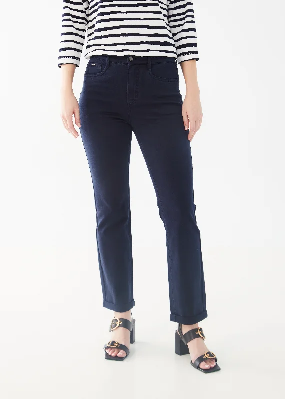 FDJ Suzanne Straight Leg Pant 6831511-NVY Navy Comfortable Denim Leggings