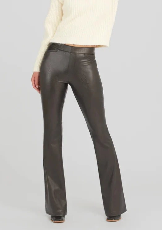 petite faux leather flare pant Chic Slim Fit Pants