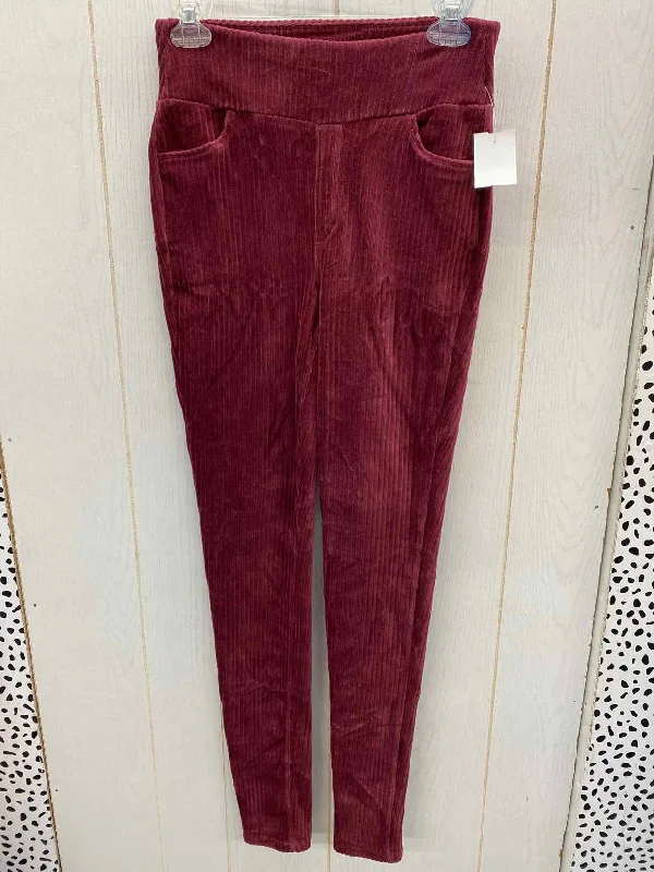 Burgundy Womens Size 2 Tall Pants Lightweight Jogger Pants