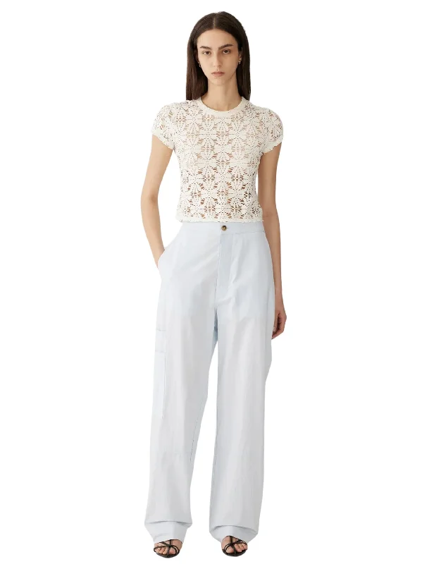 Compact Cotton Carpenter Pant / Faded Blue Classic Straight-Leg Pants