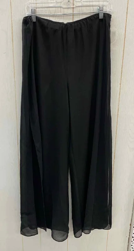 Alex Evenings Black Womens Size 10 Pants Trendy Printed Pants