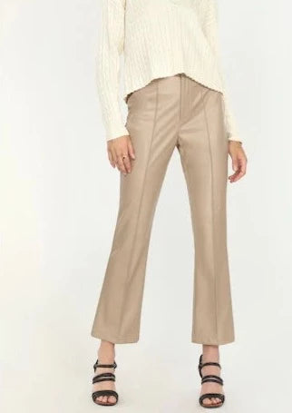 vegan leather seamed pant Slim-Fit Khaki Pants