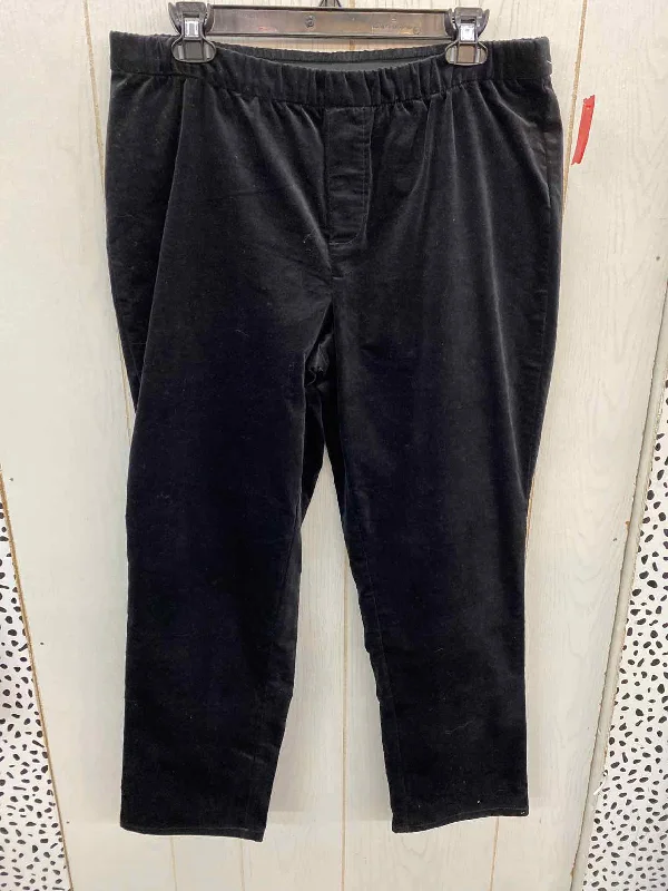 Isaac Mizrahi Black Womens Size 14P Pants Stylish Casual Pants