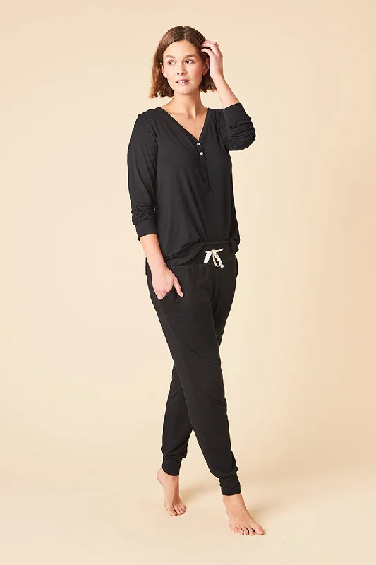 Henley Top + Harem Pant Classic Stretch Pants