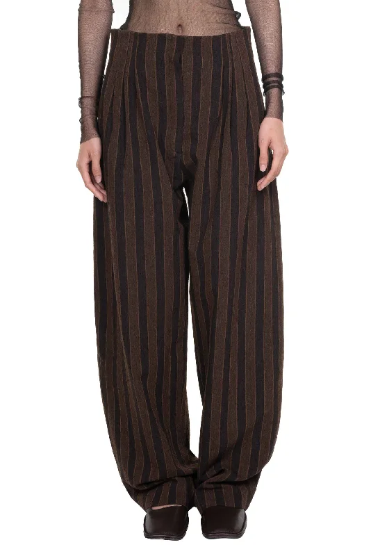 Marcel Pants Brown Stripes Chic Checkered Pants