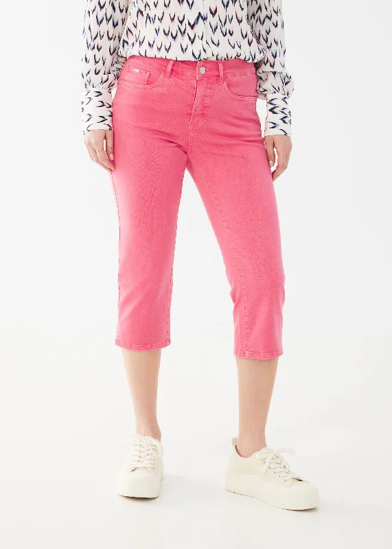 FDJ French Dressing Olivia Slim Capri Pant 2110511-FLMP Flamingo Pink High-Waist Jeans