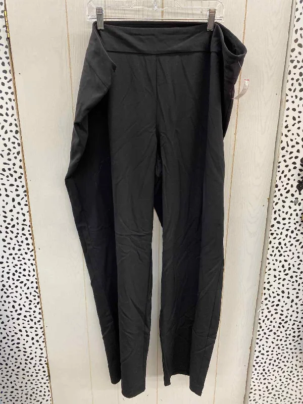 Roz & Ali Black Womens Size 24W Long Pants Chic Capri Pants