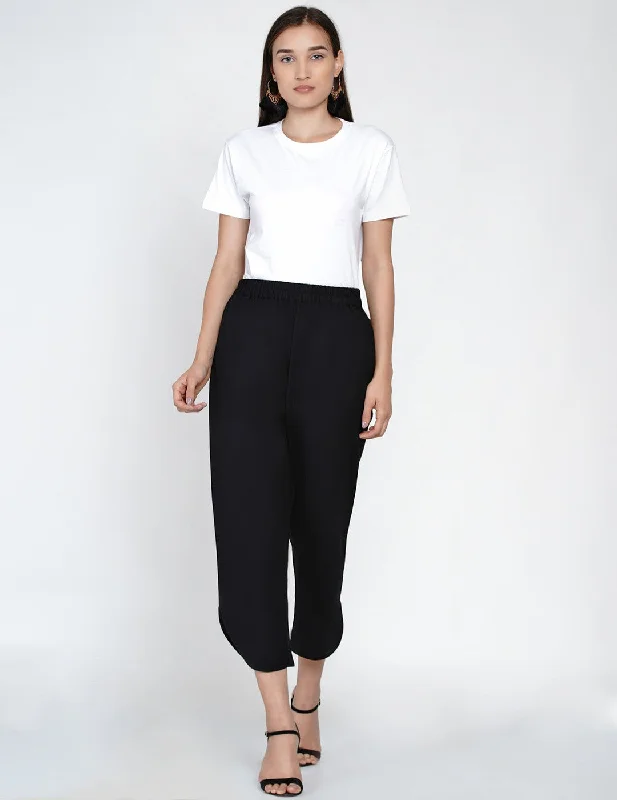 Black cotton flex petal pants Comfortable Maternity Pants