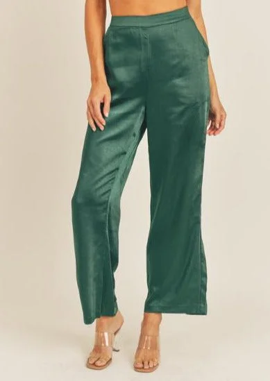 satin wide leg pant Casual Wide Pants