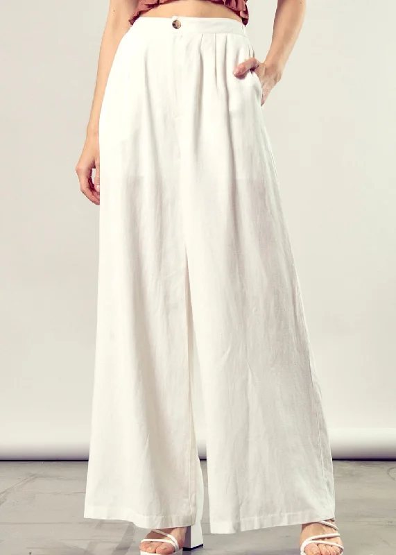 pleat wide leg pant Elegant Silk Pants