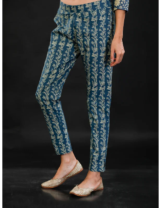 Mute Blue Bel Straight Pants High-Waist Jogger Pants