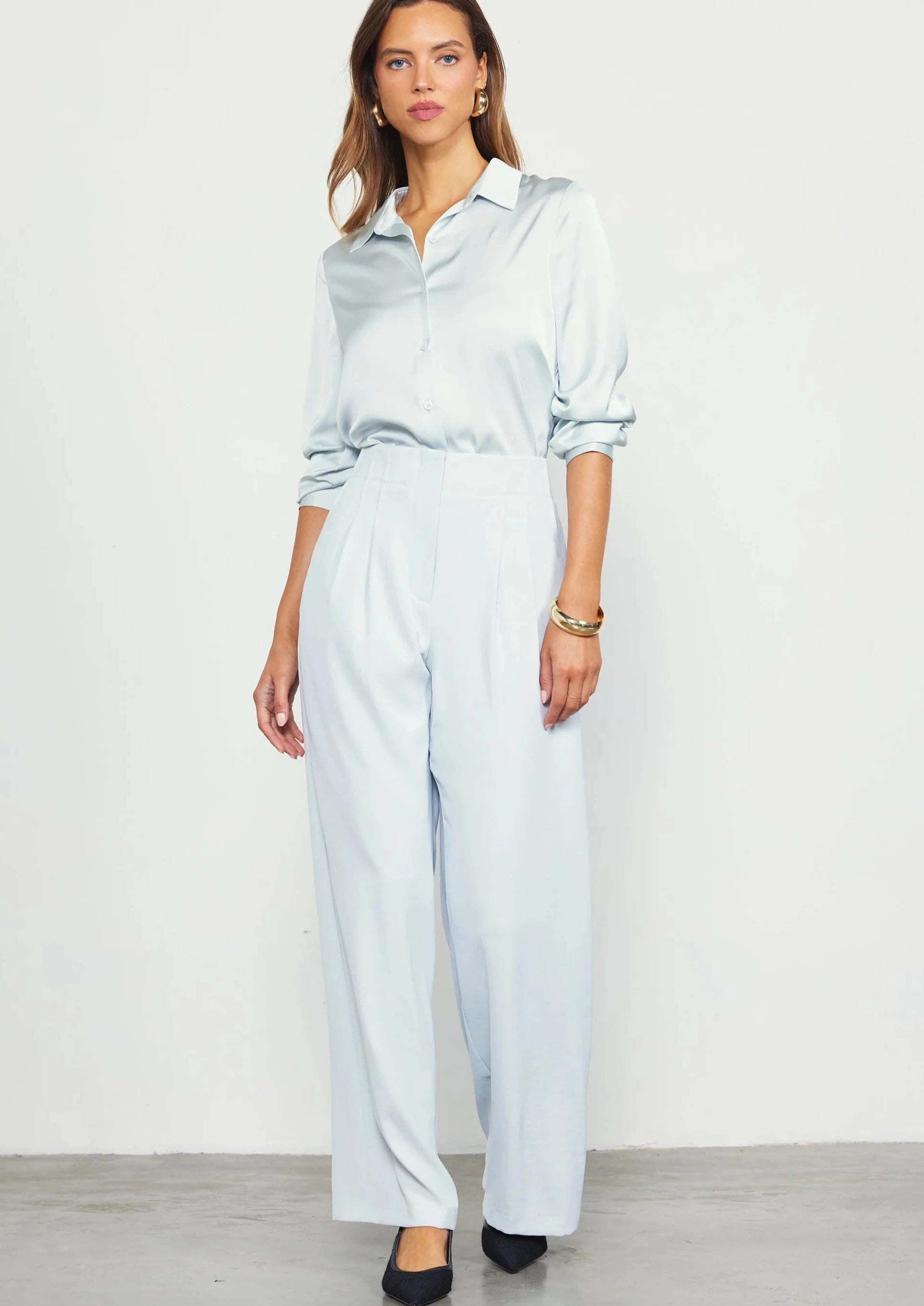 wide leg pleat pant Comfortable Wide-Leg Pants