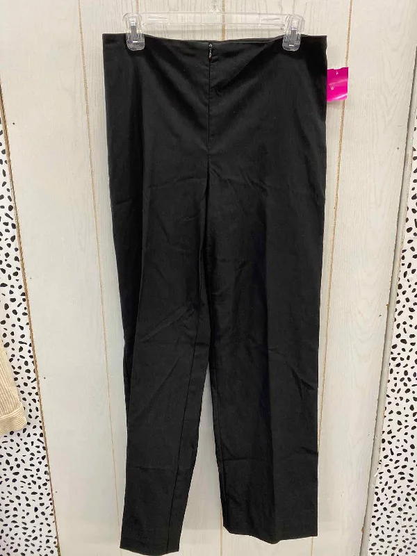 Joseph Ribkoff Black Womens Size 12 Pants Trendy Printed Pants