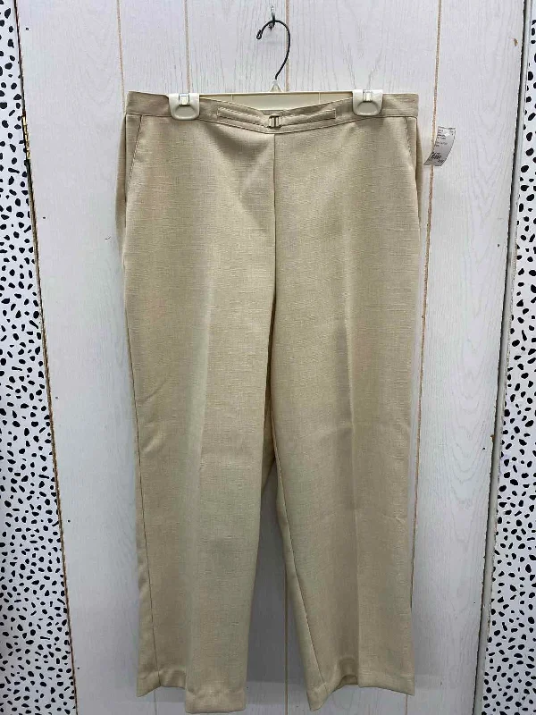 Alfred Dunner Tan Womens Size 16P Pants Formal Stretch Pants