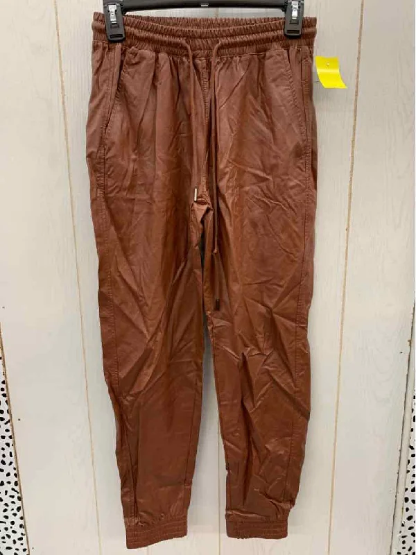 Brown Womens Size 2 Pants Elegant High-Waist Pants