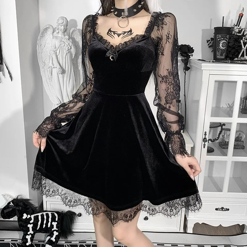 Halloween Gothic Dress Goth Lolita Y2K Mini White Black Draped Bodycon Vintage Birthday for Women Satin Halloween Gothic Dress Goth Lolita Y2K Mini White Black Draped Bodycon Vintage Birthday for Women Satin