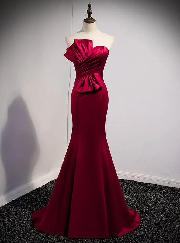 Mermaid Satin Sweetheart Pleats Prom Dress