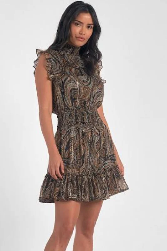 PAISLEY SMOCKED DRESS