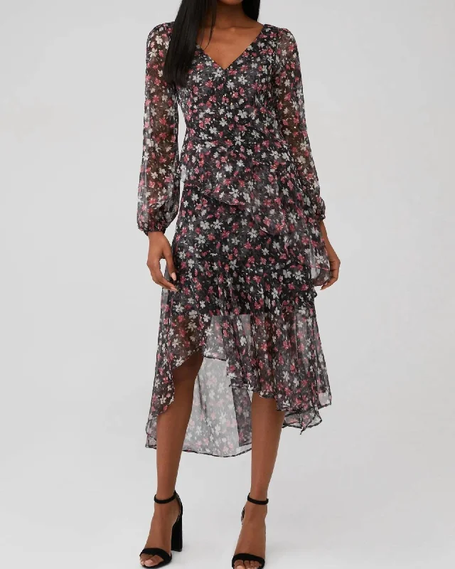 Fairfax Dress in Fuchshia Gold Floral | Fuchshia Gold Floral