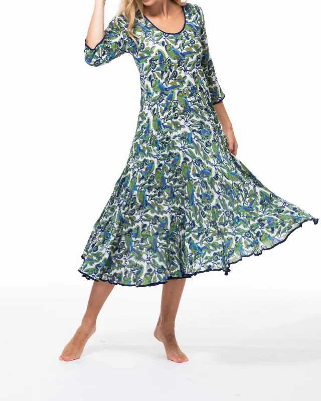 Ruby Cotton Sun Dress in Parrot Jungle Print | Parrot Jungle Print