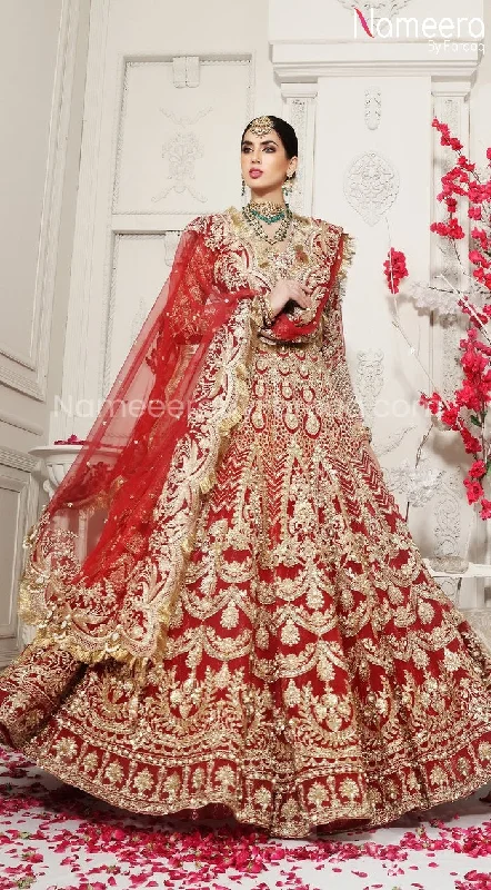 Pakistani Bridal Dress in Red Color for Wedding #BR114