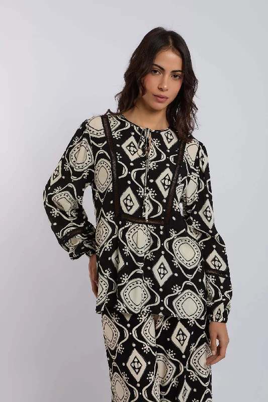 Blouse Silky Draped Blouse