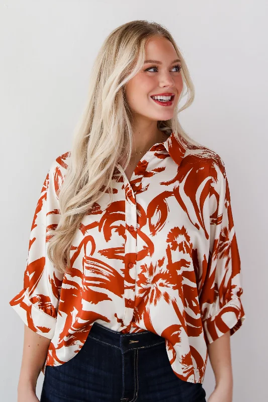 Essential Charmer Ivory Satin Blouse Office Formal Blouse