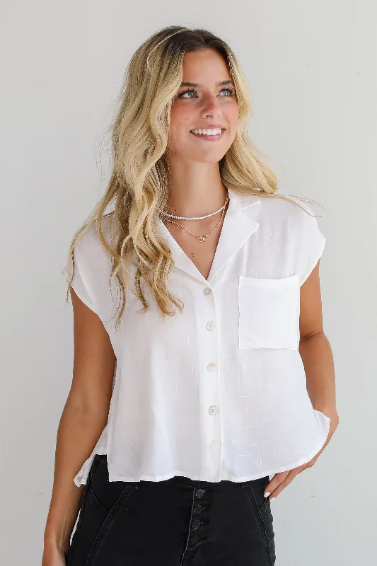 Seriously Cute Off White Blouse Delicate Bow Blouse
