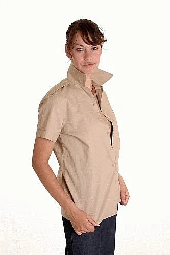 Women's Naval Summer Short Sleeve Blouse Bell Sleeve Blouse