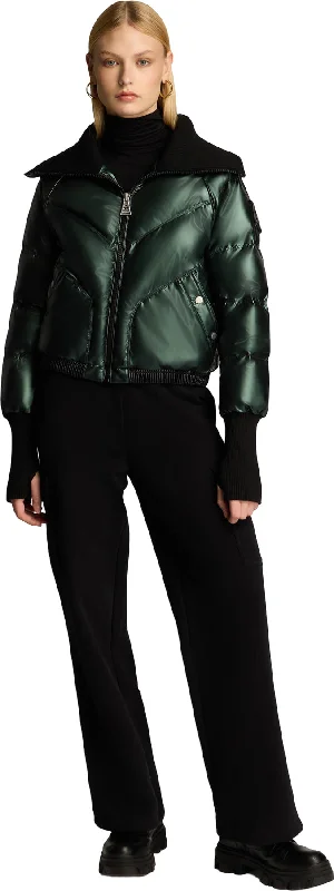 Morinway Short Puffer Bomber Jacket with Oversized Rib Knit Collar - Women's|-|Blouson aviateur matelassé court avec grand col en tricot côtelé Morinway - Femme Notch Collar Peter Pan Collar Cowl Neck Morinway Short Puffer Bomber Jacket with Oversized Rib Knit Collar - Women's|-|Blouson aviateur matelassé court avec grand col en tricot côtelé Morinway - Femme Notch Collar Peter Pan Collar Cowl Neck