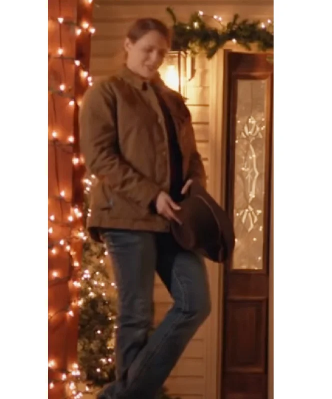 Christmas at the Ranch Kate Brown Jacket Ribbed T-Shirt High Neck Heavyweight