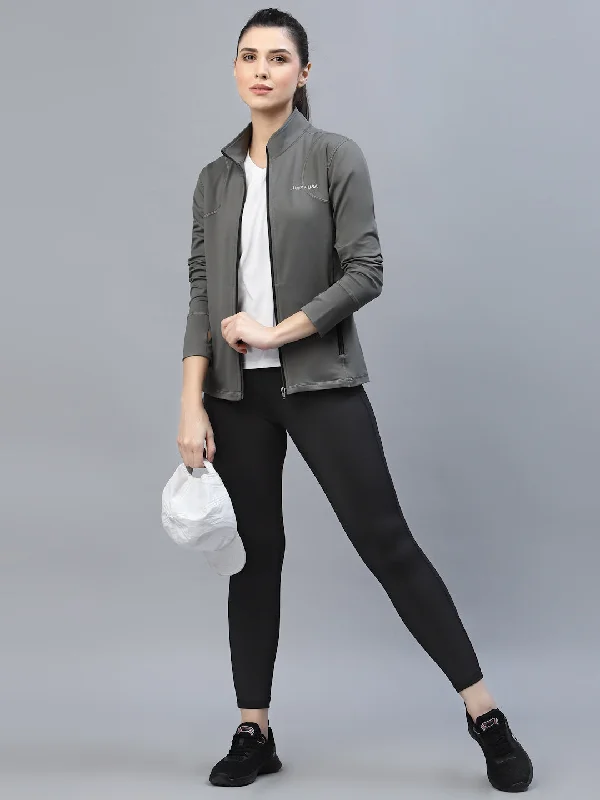 JUMP USA Women Solid Polyester Hiking Jacket Hooded Caped Shawl Collar